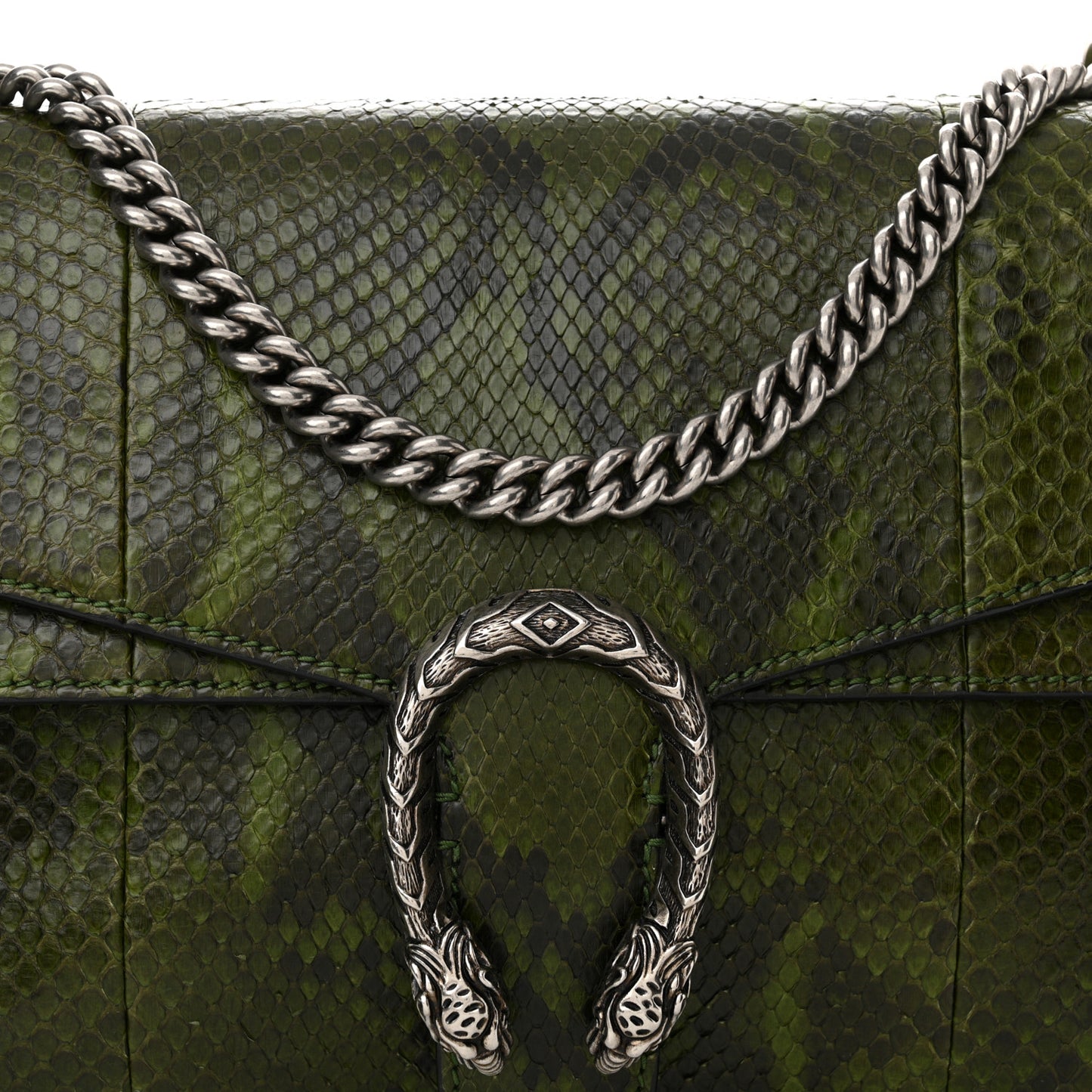 Snakeskin Medium Dionysus Shoulder Bag Green