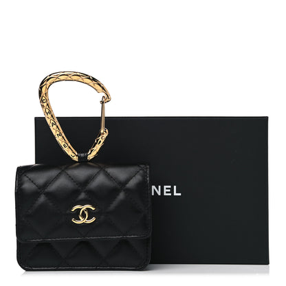 Chanel Lambskin Quilted CC Hook Card Holder Black 9 of 9