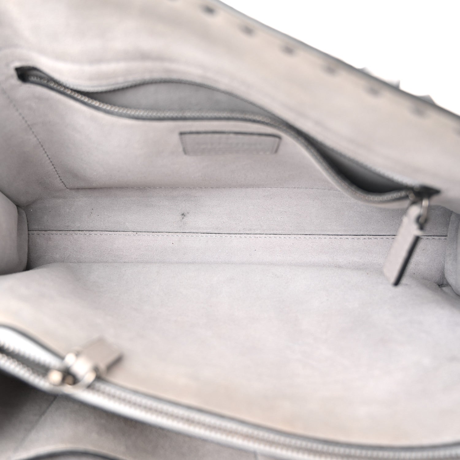 Valentino Garavani Grained Calfskin Medium Rockstud Double Handle Horizontal Tote Pastel Grey 5 of 11