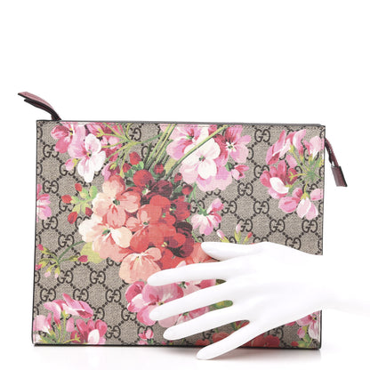 Gucci GG Supreme Monogram Blooms Large Cosmetic Case Beige Multicolor Dry Rose 2 of 11