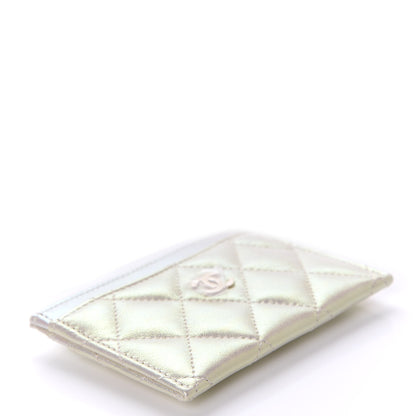 Chanel Iridescent Lambskin Quilted Card Holder Ivory 4 of 9