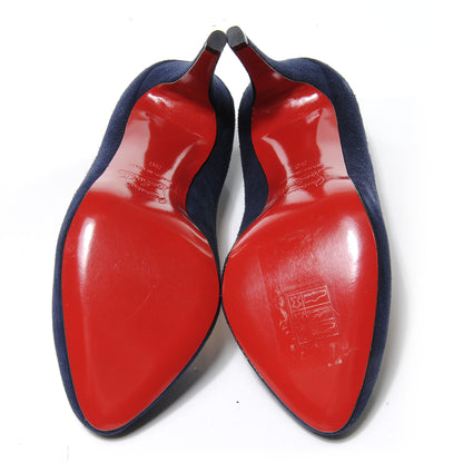 Christian Louboutin Suede Declic 120 Pumps 36 Navy 4 of 6