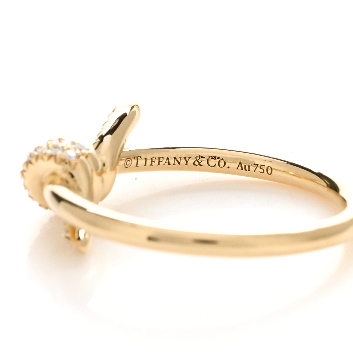 Tiffany 18K Yellow Gold Diamond Small Knot Ring 52 6 1308484