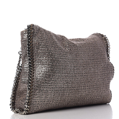 Stella McCartney Metallic Tricot Falabella Fold Over Tote Grey 2 of 8