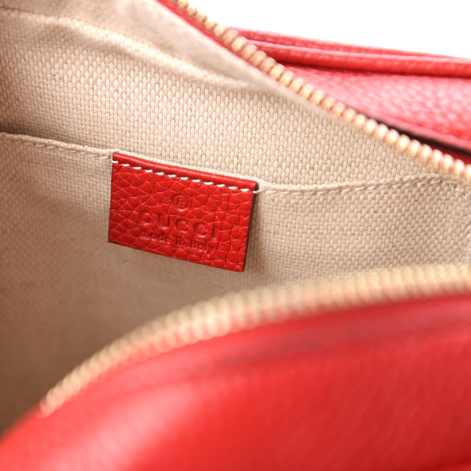 Gucci Pebbled Calfskin Small Soho Disco Bag Vibrant Red 8 of 10