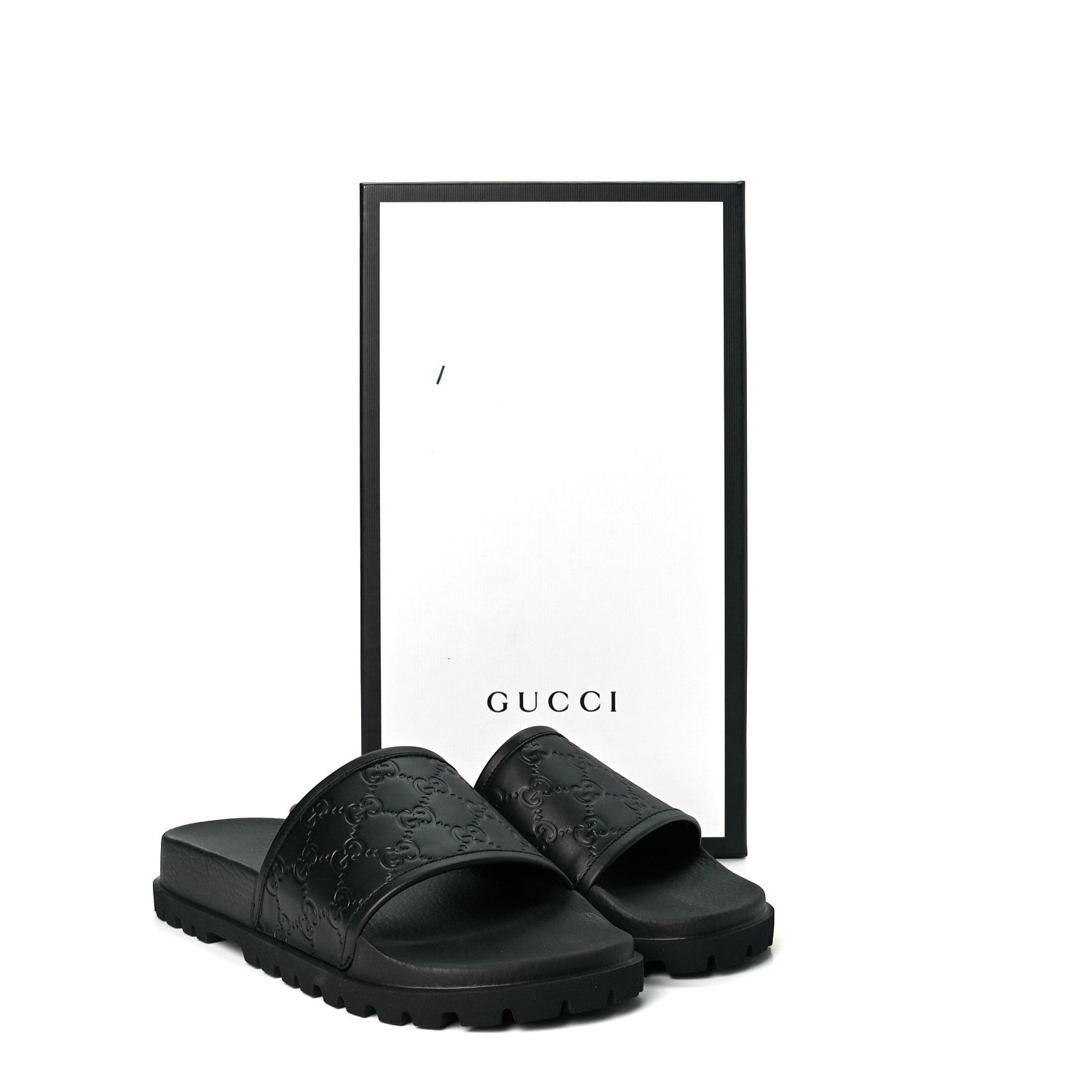 Gucci Guccissima Mens Lug Sole Slide Sandals 8 Black 8 of 8