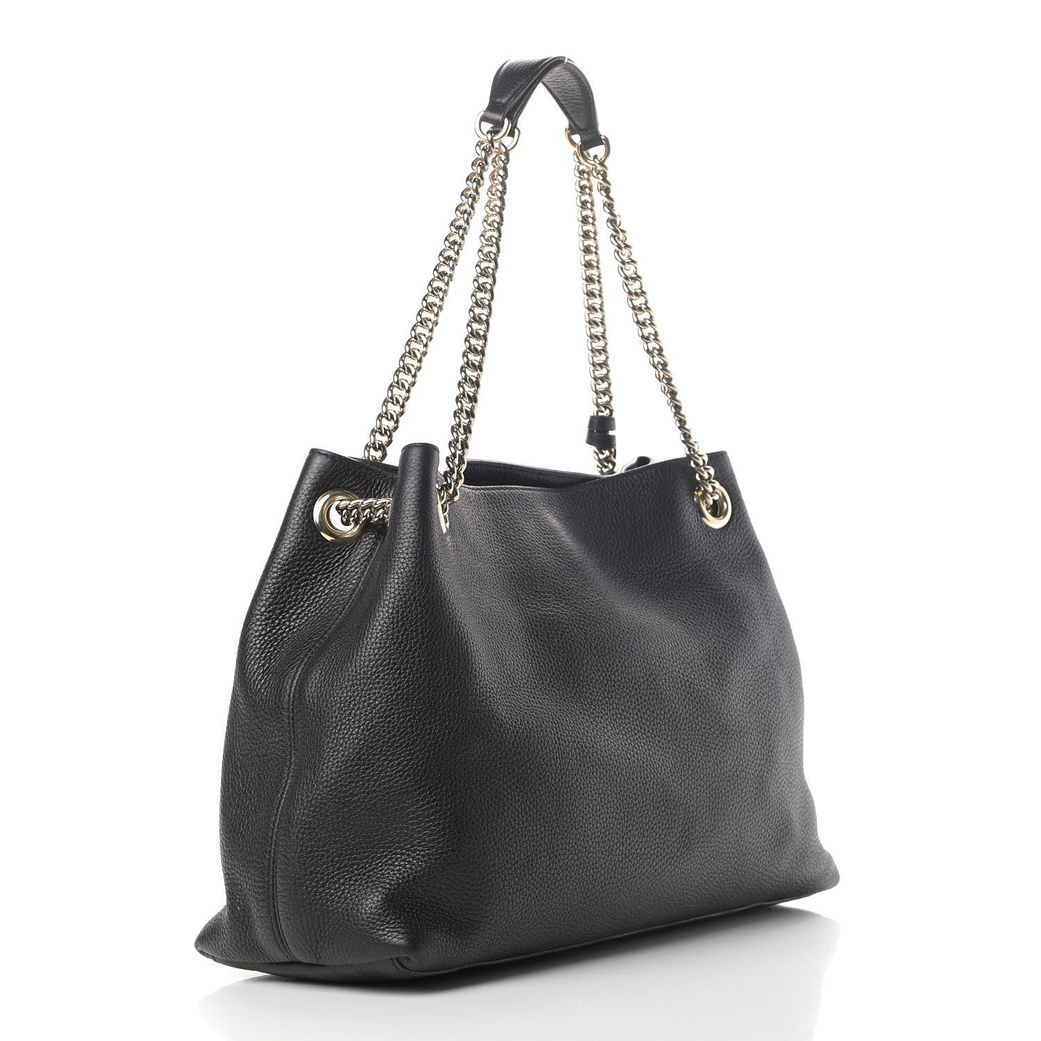 Gucci Pebbled Calfskin Medium Soho Chain Shoulder Bag Black 2 of 8