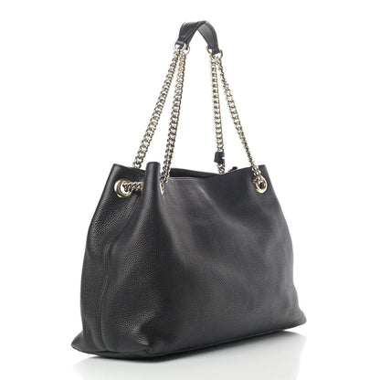 Gucci Pebbled Calfskin Medium Soho Chain Shoulder Bag Black 2 of 8