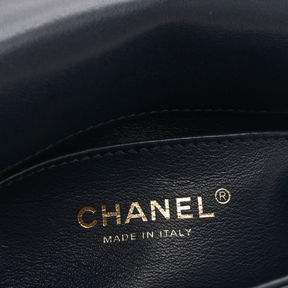 Chanel Shiny Lambskin Small Chain Is More Flap Navy Blue 6 of 10