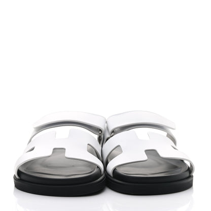 Hermes Calfskin Womens Chypre Sandals 37 White 2 of 8