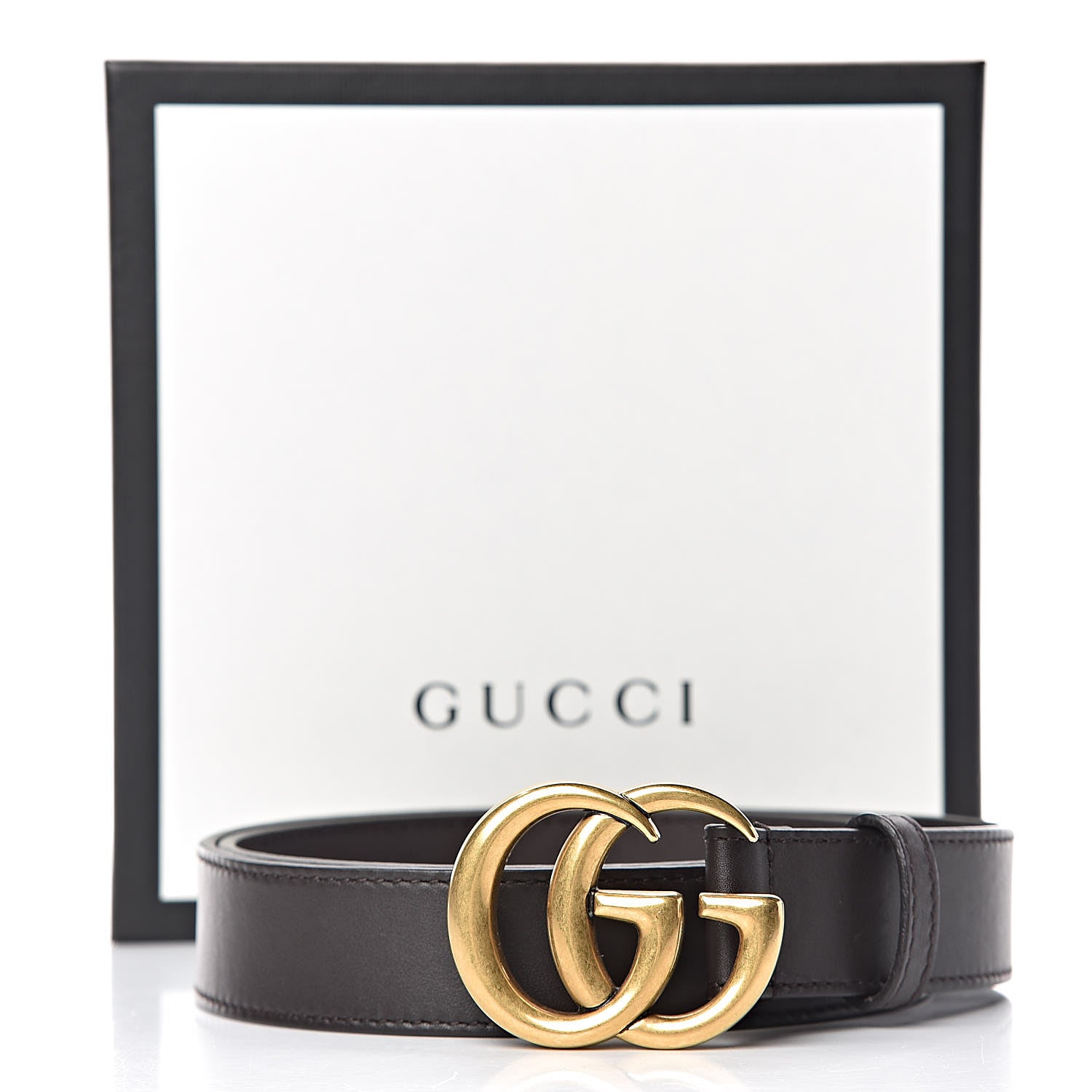 Gucci Moon Calfskin Double G 30mm Belt 85 34 Dark Cocoa 7 of 7