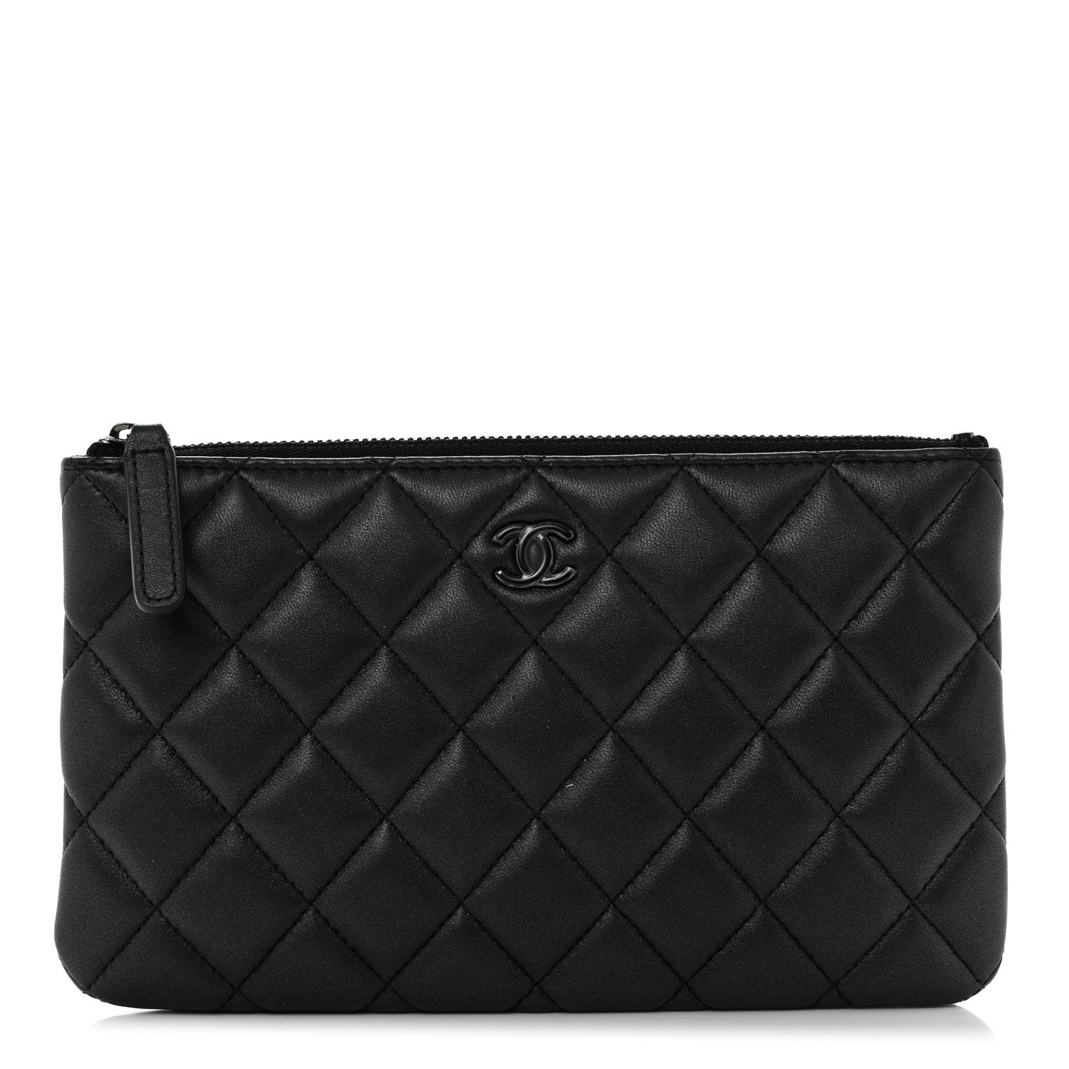 Chanel Lambskin Quilted Cosmetic Case So Black 1 of 7