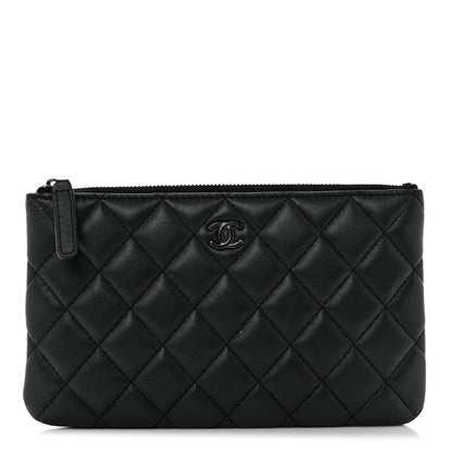 Chanel Lambskin Quilted Cosmetic Case So Black 1 of 7