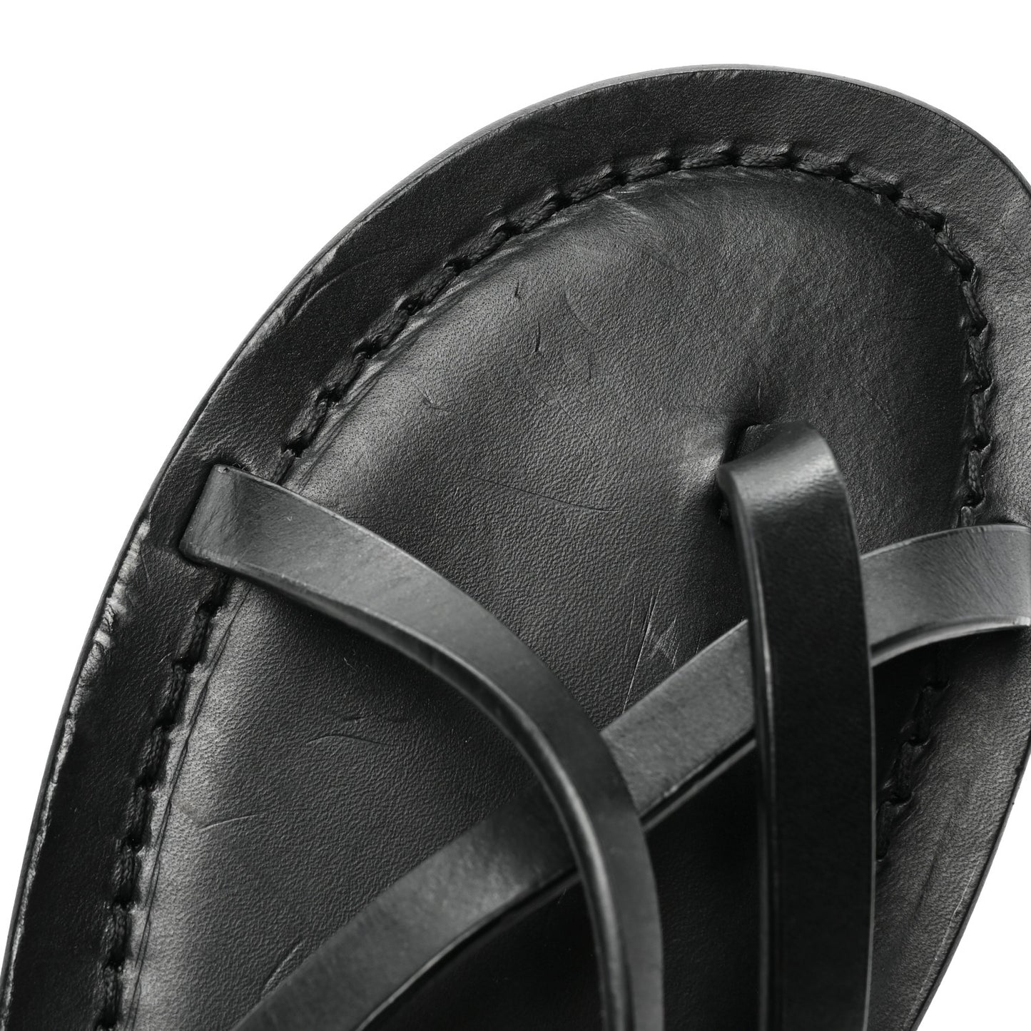 Calfskin Nu Pieds Sandals 38 Black