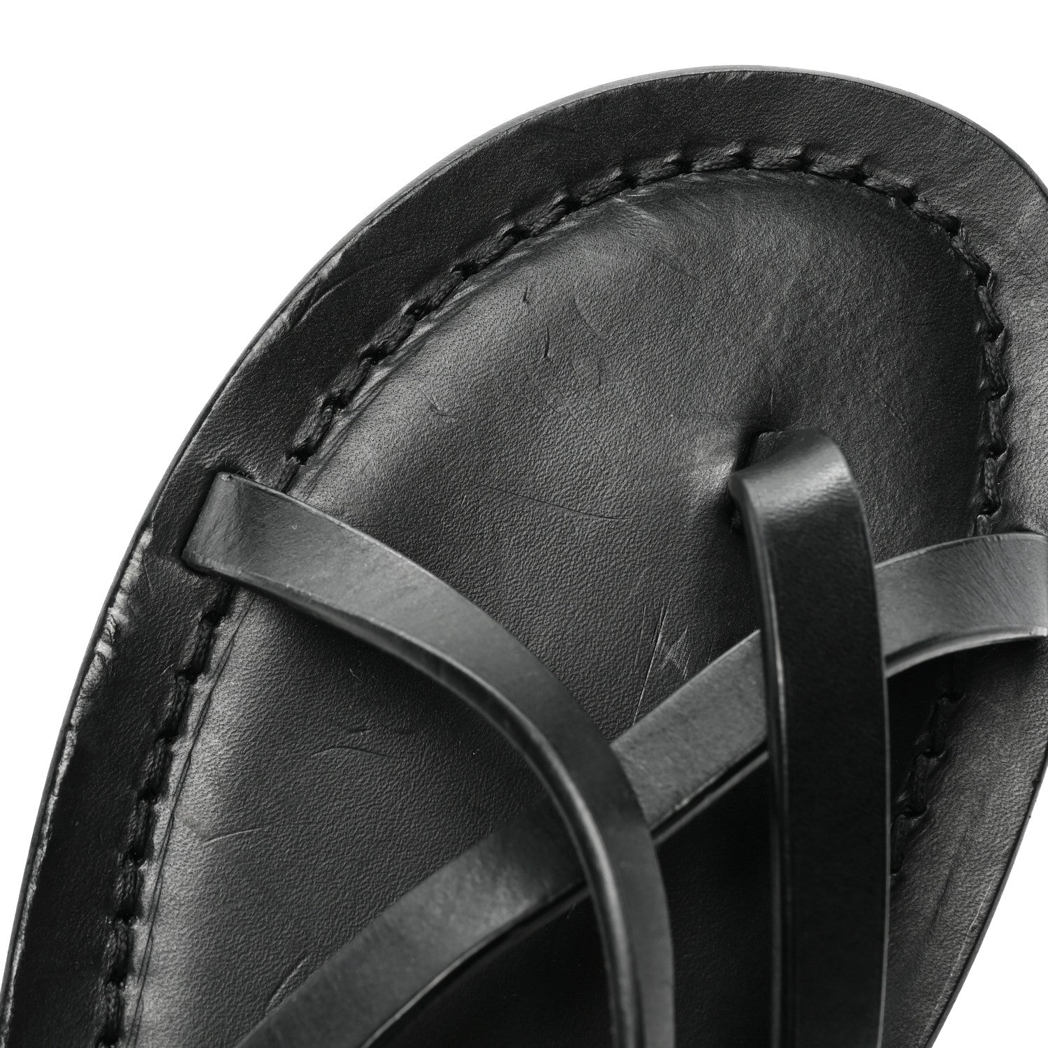 Saint Laurent Calfskin Nu Pieds Sandals 38 Black 8 of 11