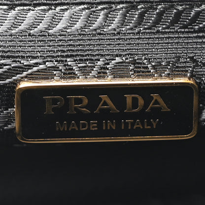 Prada Glossy Calfskin Triangle Small Bonnie Shoulder Bag Black 6 of 10