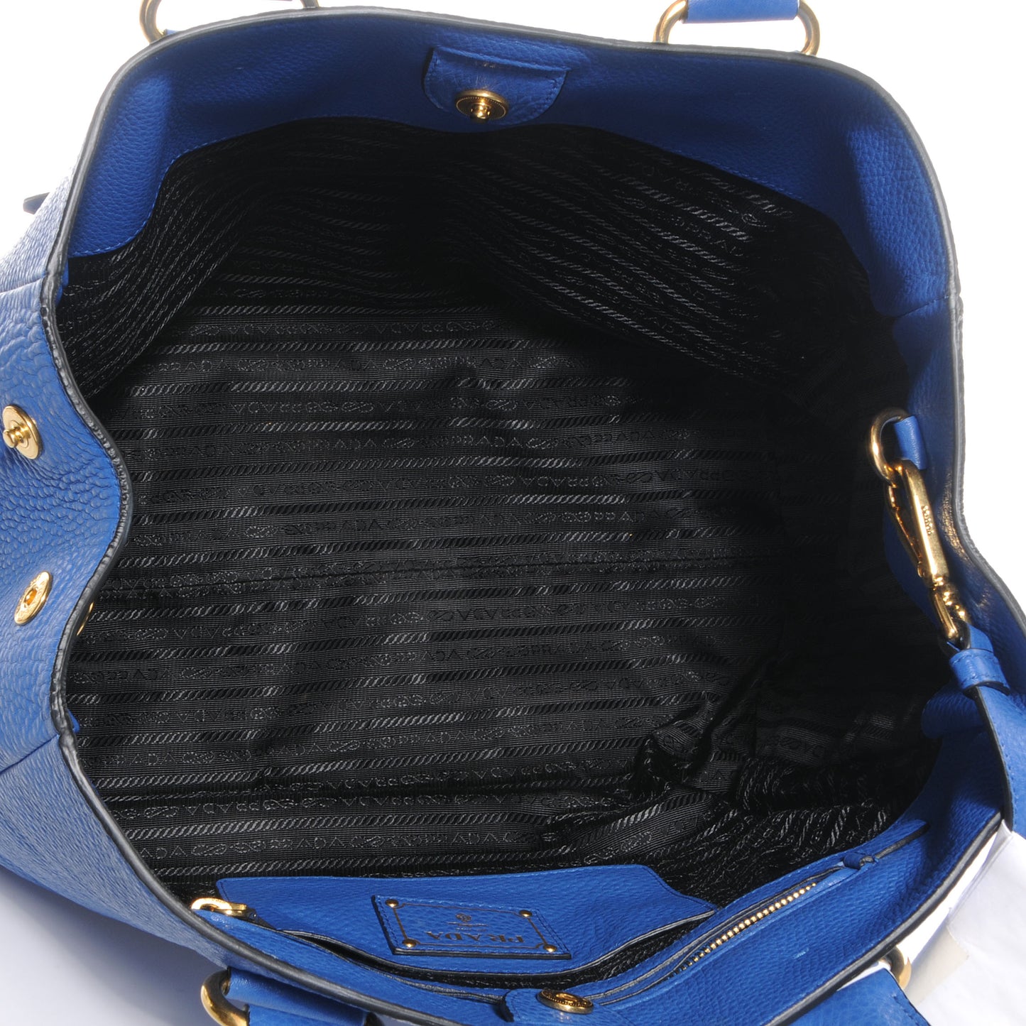 Vitello Daino Shopping Tote Azzurro