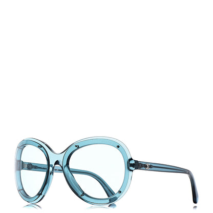 Chanel Acetate Round CC Sunglasses 71199 Light Blue 1 of 8