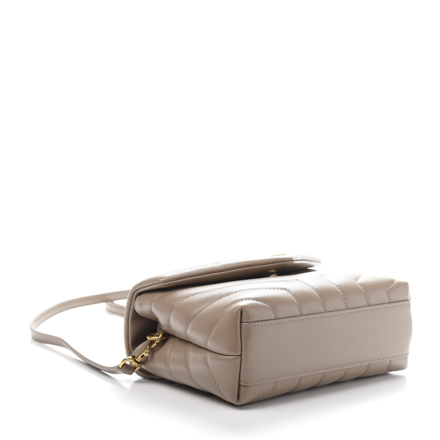 Calfskin Y Quilted Monogram Toy Loulou Crossbody Bag Dark Beige