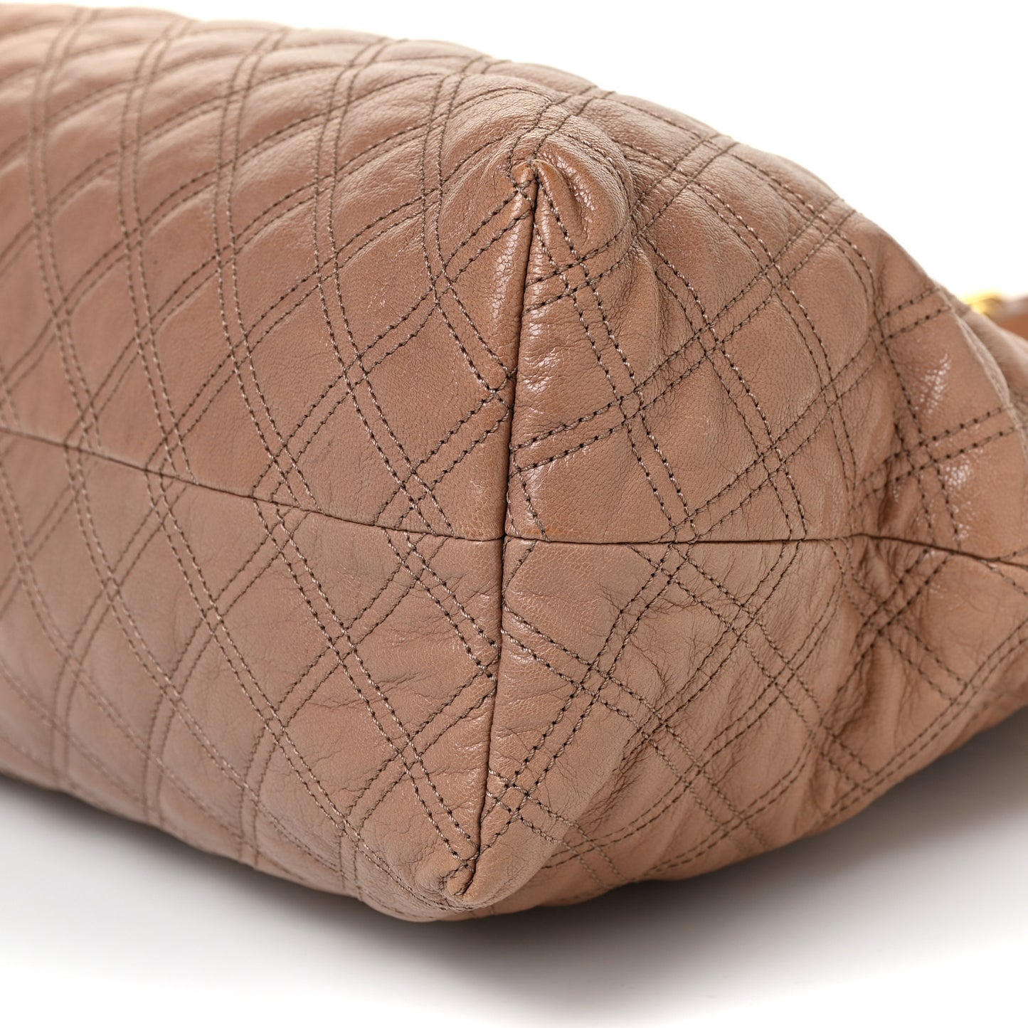 Calfskin Quilted Rio Satchel Tote Bag Brown