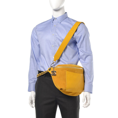Chanel X PHARRELL WILLIAMS Suede Lambskin Oversized Waist Belt Bag Jaune Yellow 2 of 15