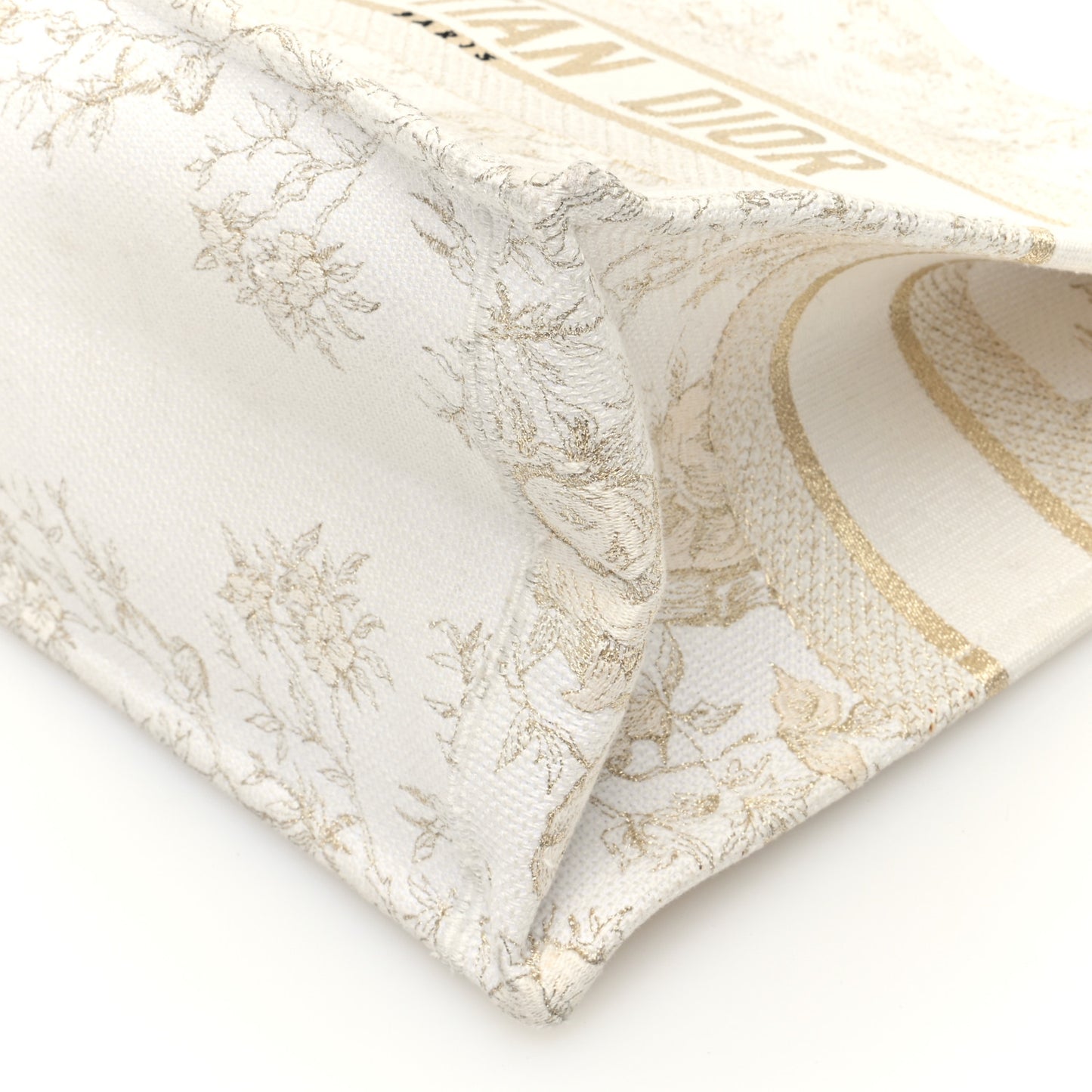 Canvas Embroidered Jardin D'Hiver Medium Book Tote Gold