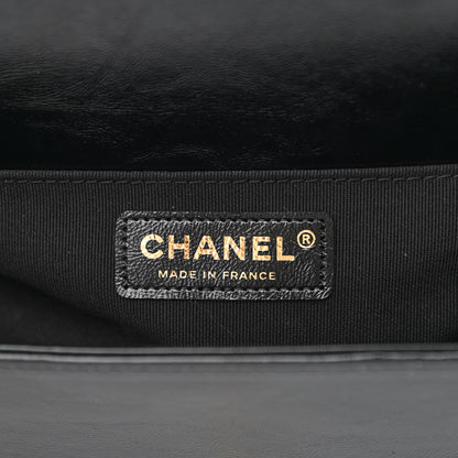 Chanel Metallic Glazed Calfskin Medium Boy Flap Black Gold 6 of 11
