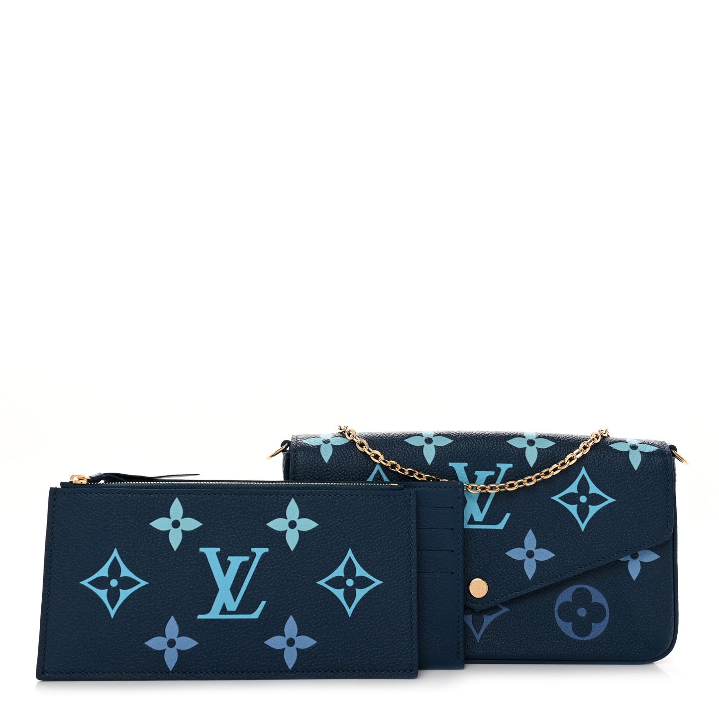Empreinte Monogram Giant Felicie Pochette Chain Wallet Gradient Blue