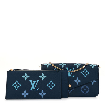Louis Vuitton Empreinte Monogram Giant Felicie Pochette Chain Wallet Gradient Blue 1 of 9