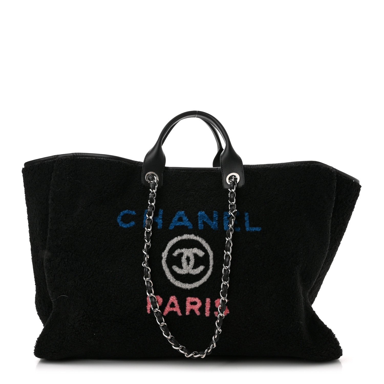 Chanel Shearling Extra Large Deauville Tote Black 1 of 10