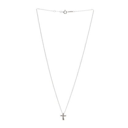 Tiffany Sterling Silver 12mm Elsa Peretti Cross Pendant Necklace 3 of 6