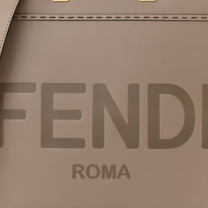 Fendi Vitello King Plexiglass Logo Embossed Medium Fendi Sunshine Shopper Tote Tortora 7 of 9
