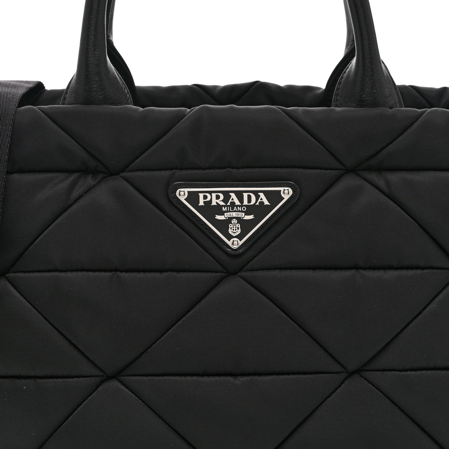Prada Re-Nylon Nappa Triangle Quilted Padded Small Double Handled