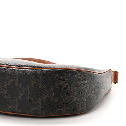 Celine Triomphe Canvas Calfskin Ava Shoulder Bag Tan 6 of 11