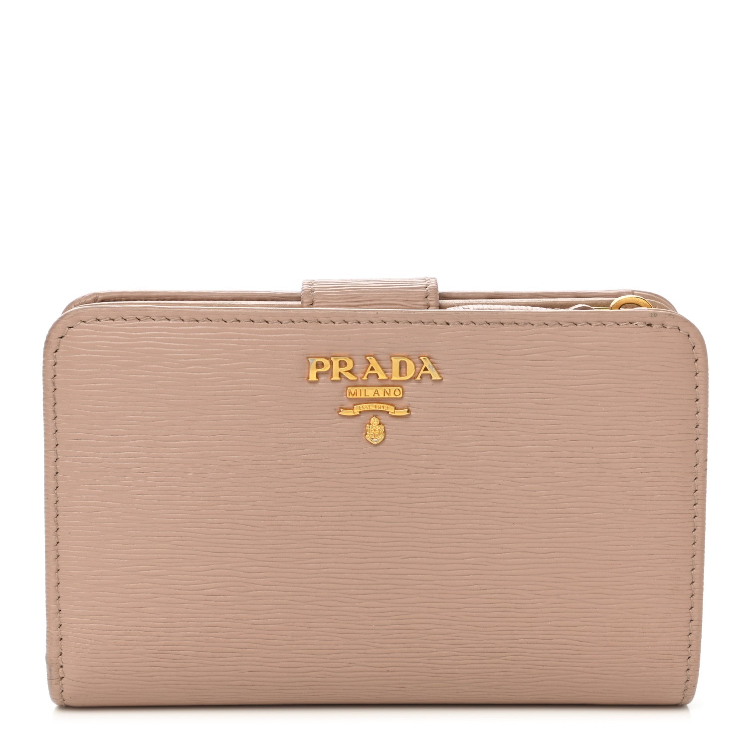 Prada Vitello Move Metal Zip Around Wallet Cammeo 1 of 10