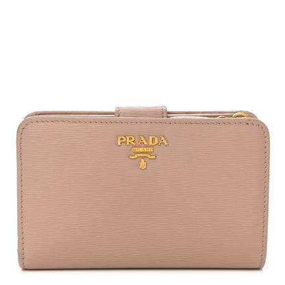 Prada Vitello Move Metal Zip Around Wallet Cammeo 1 of 10