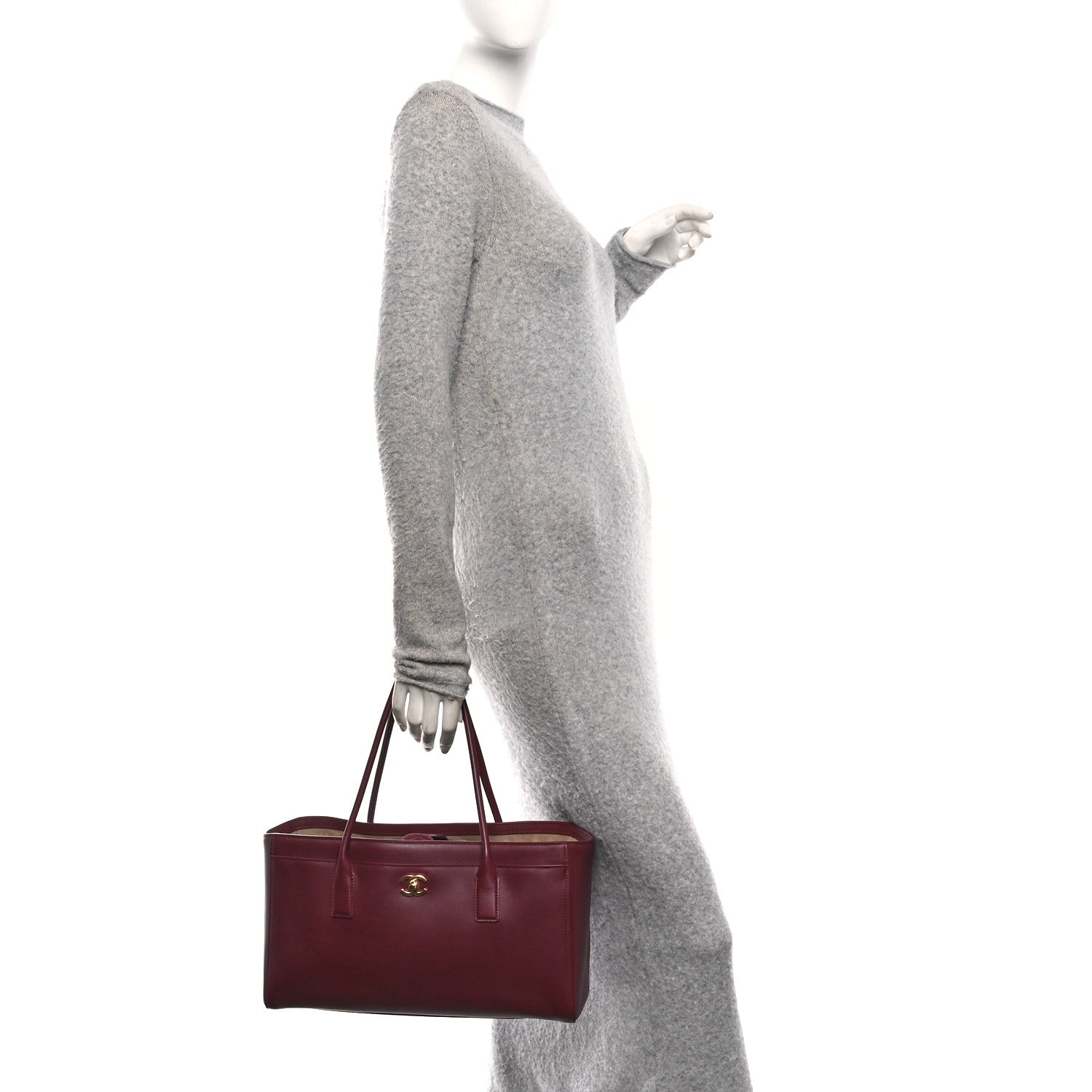 Chanel Calfskin Archetype Small Shopping Tote Dark Burgundy 2 of 10