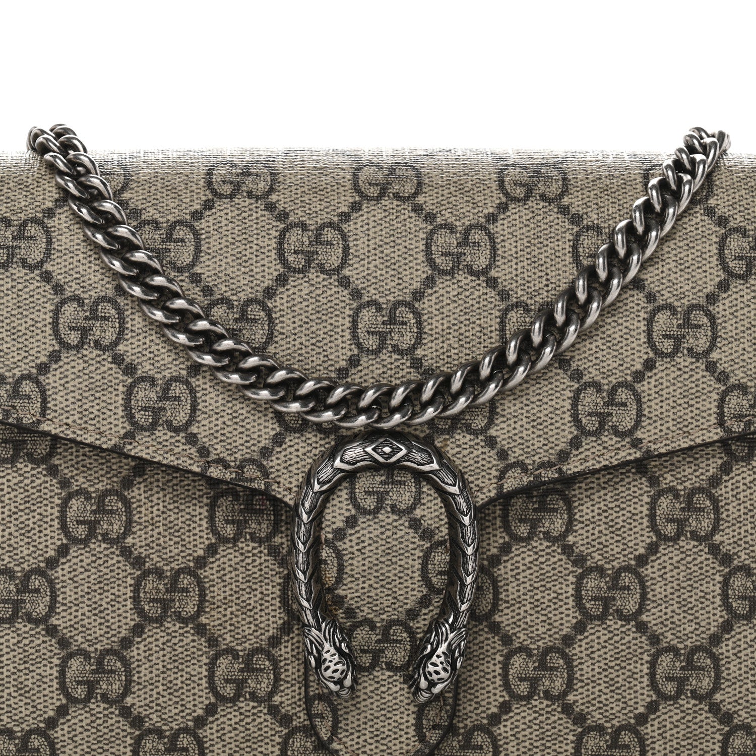 Gucci GG Supreme Monogram Mini Dionysus Chain Wallet Beige Taupe 8 of 12