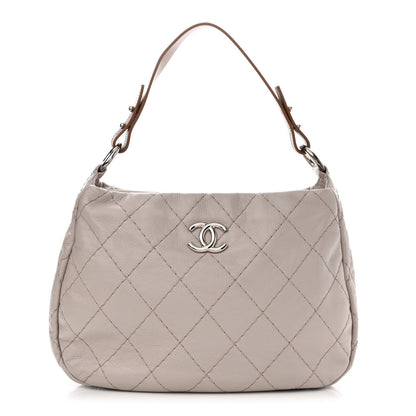 Chanel Glazed Calfskin On The Road Hobo Beige 1 of 11