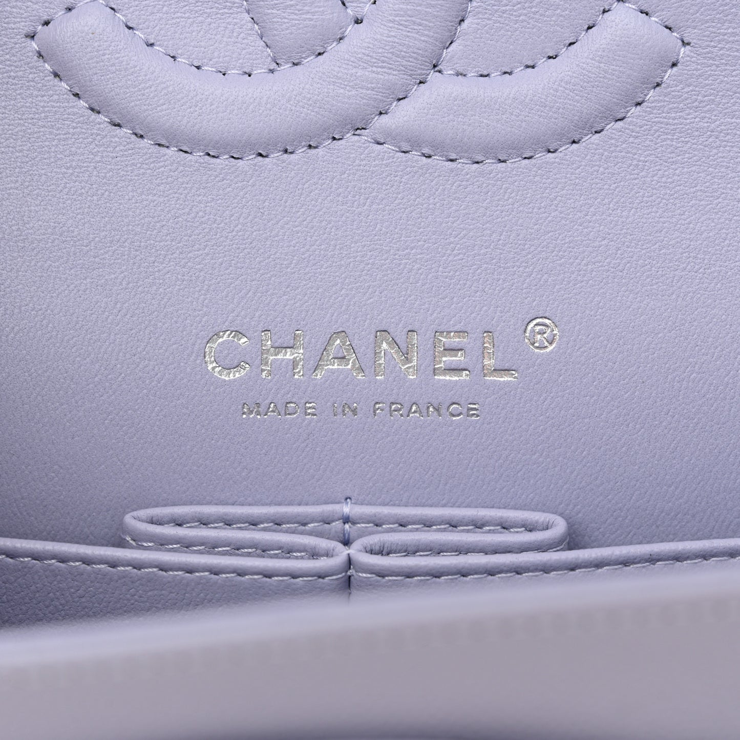 Caviar Quilted Medium Double Flap Light Purple