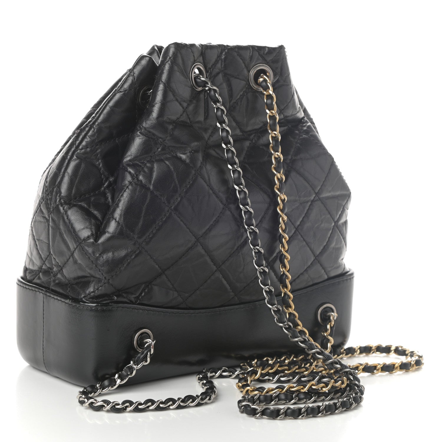 Chanel Aged Calfskin Quilted Small Gabrielle Backpack Black 3 of 11