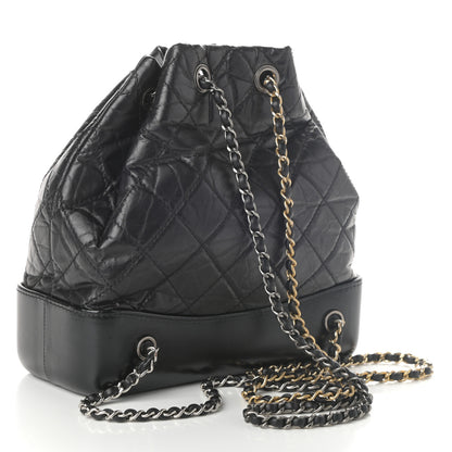 Chanel Aged Calfskin Quilted Small Gabrielle Backpack Black 3 of 11