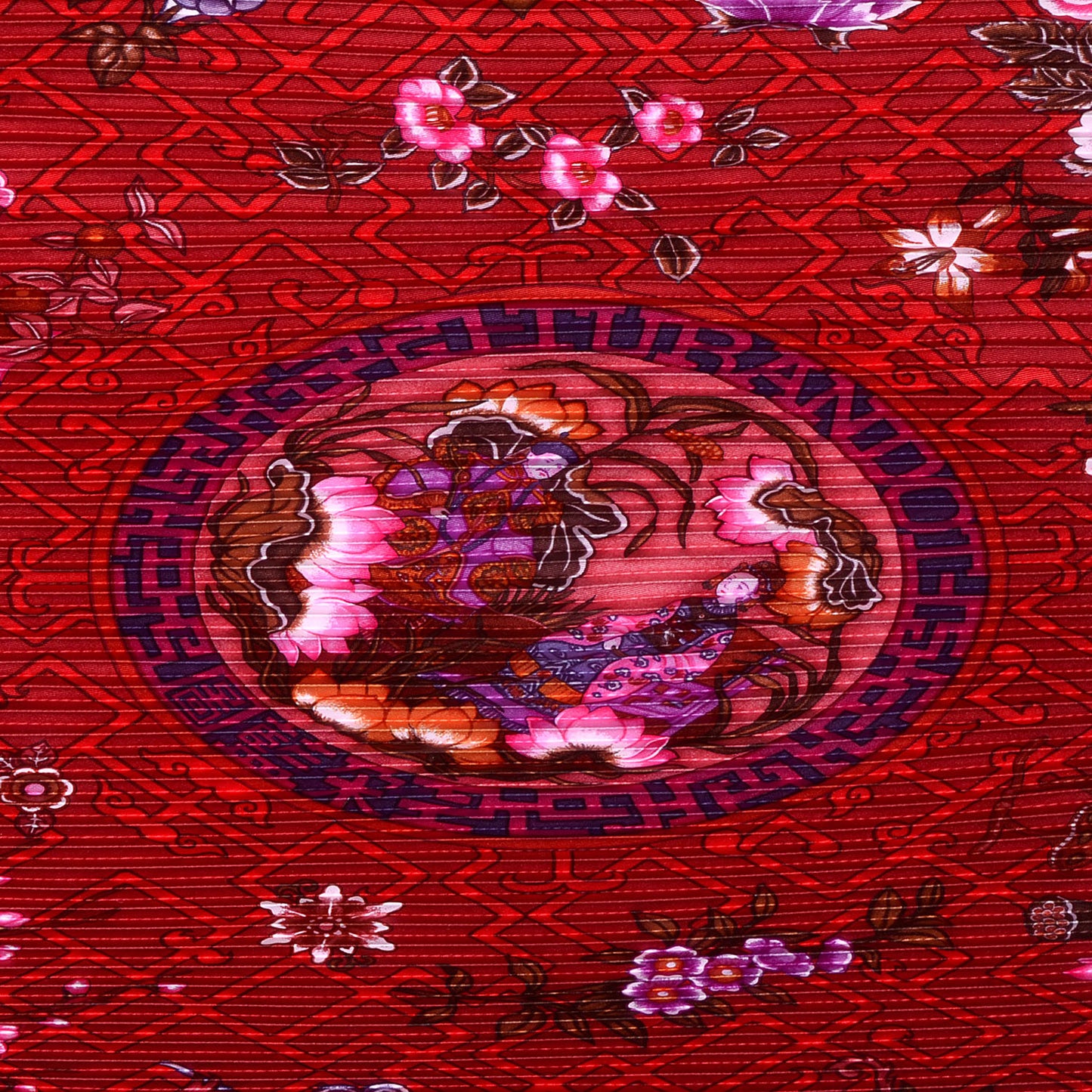 Silk Plisse Turandot Scarf 90