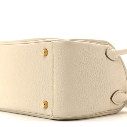 Hermes Taurillon Clemence Mini Lindy 20 Beton 10 of 13