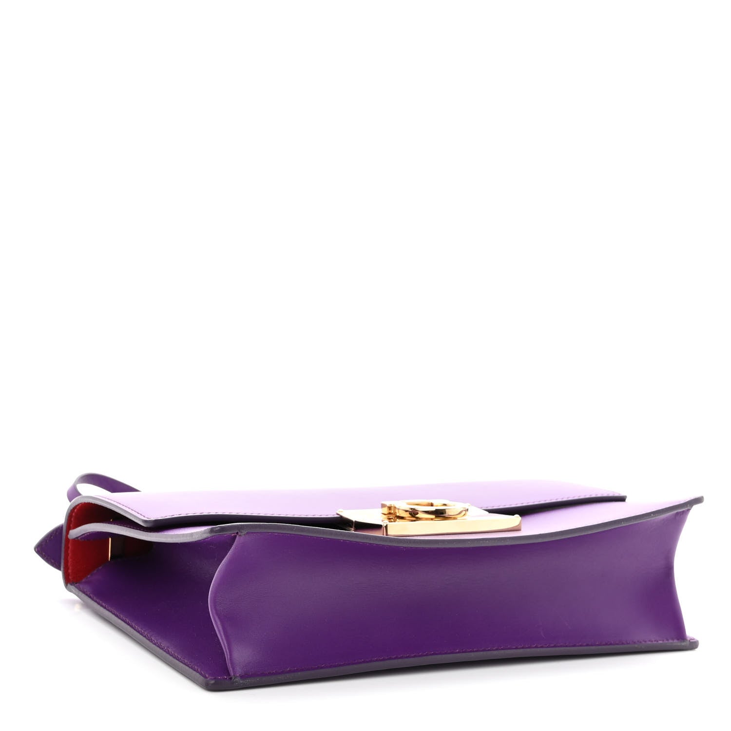 Salvatore Ferragamo Smooth Calfskin Aileen Gancio Lock Shoulder Bag Purple 4 of 10