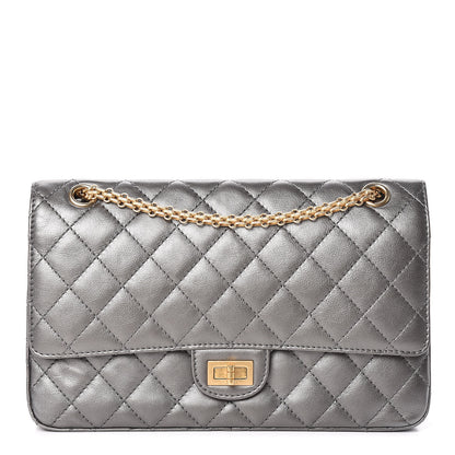 Chanel Metallic Calfskin Quilted 2.55 Reissue 226 Flap Charcoal 1 of 14