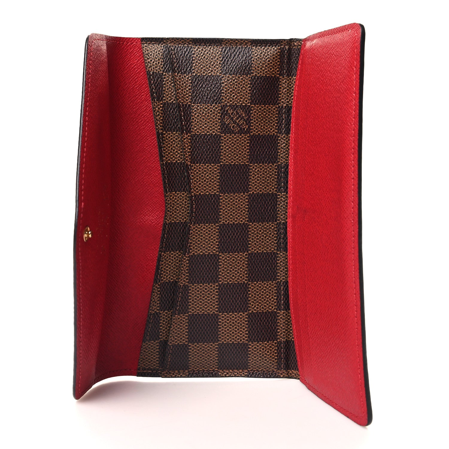 Louis Vuitton LOUIS VUITTON Damier Ebene Josephine Wallet Red 6 of 8