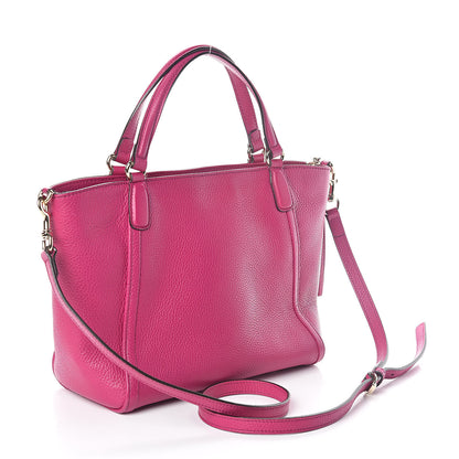 Gucci Pebbled Calfskin Small Soho Top Handle Bag Bright Bougainvillea 3 of 11