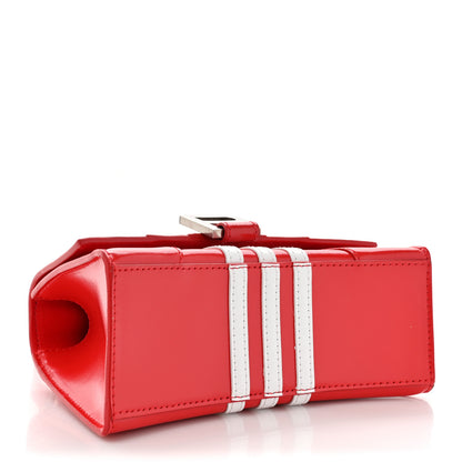 Balenciaga X ADIDAS Shiny Box Calfskin Hourglass Top Handle Bag XS Bright Red 4 of 16