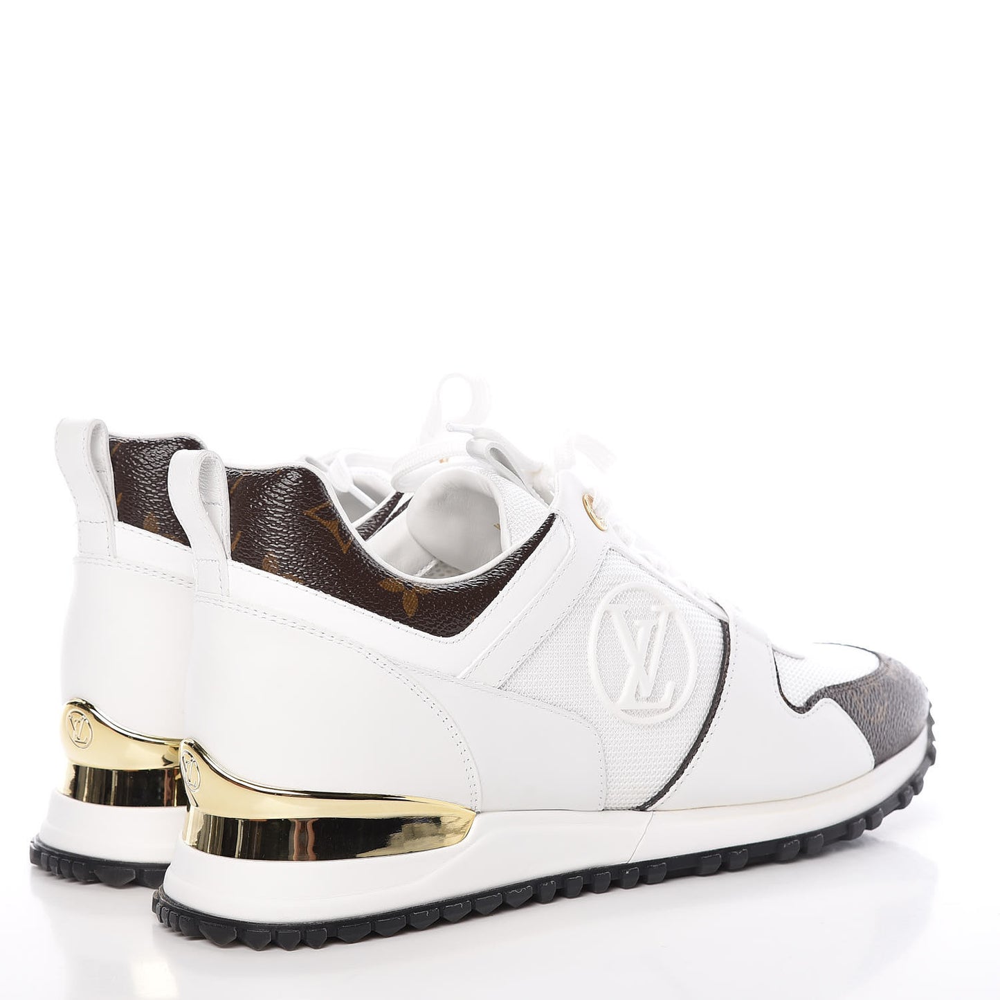 Calfskin Monogram Run Away Sneakers 40 White